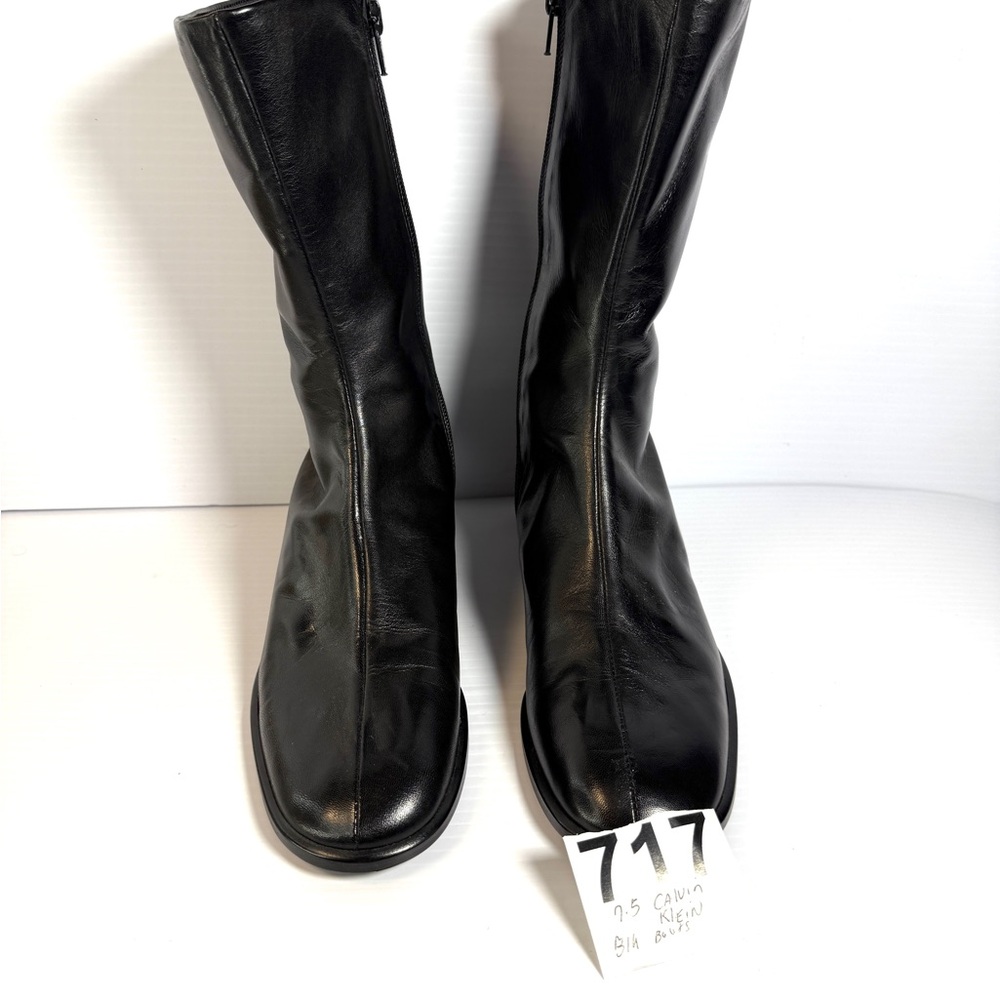 Calvin Klein Women's Black Leather Boots - Picture 11 of 11